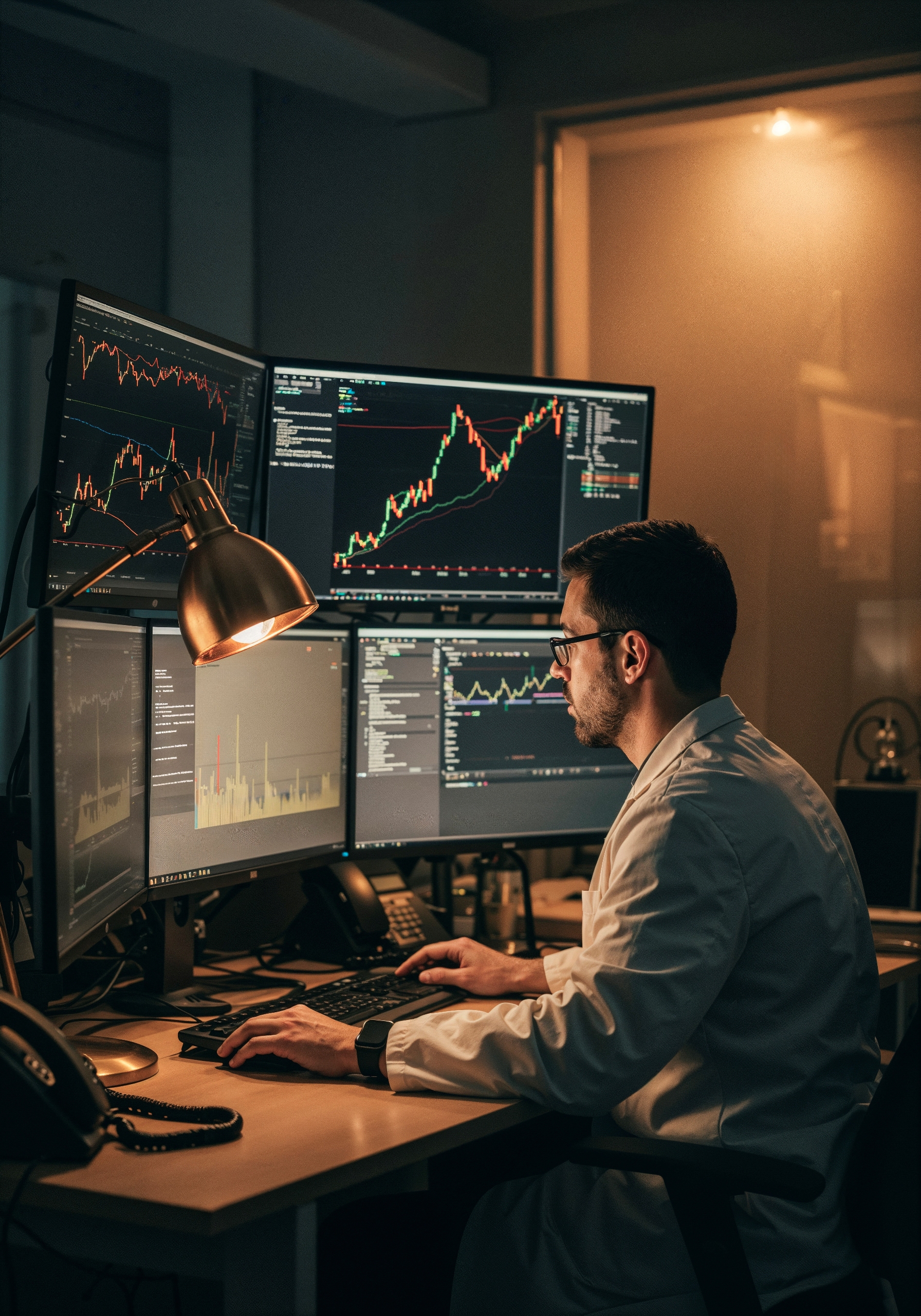 focused trader analyzing stock market data